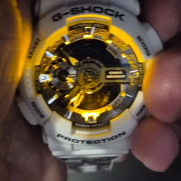 Casio G Shock White with Rose print on band